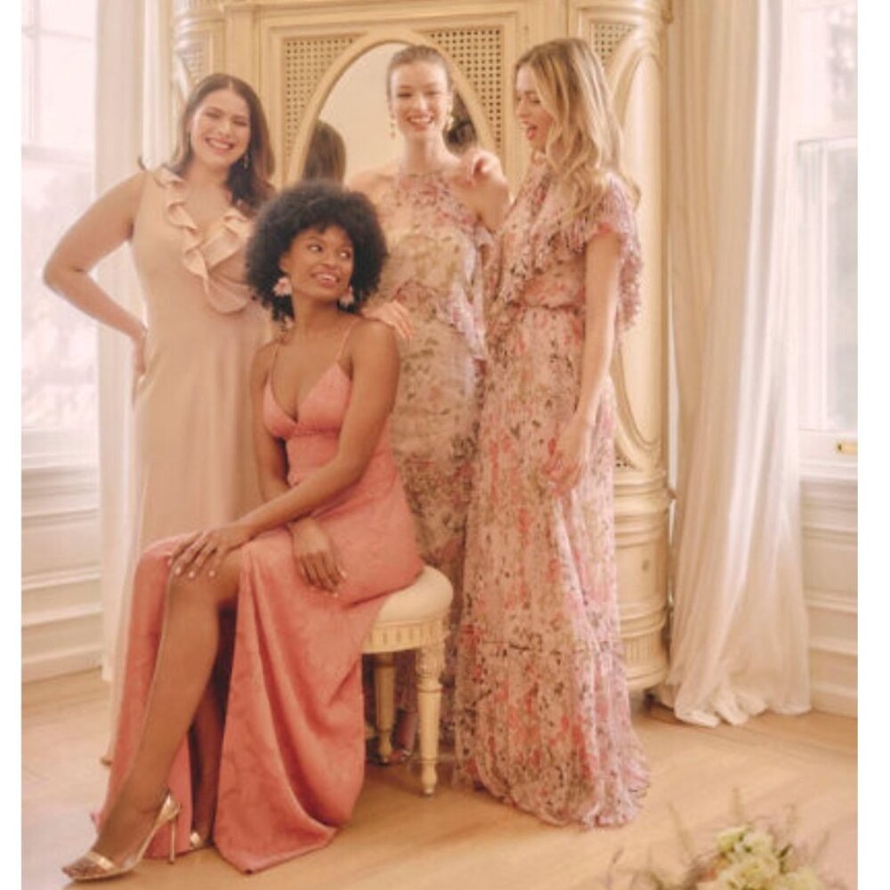 BHLDN Sheer Floral Ruffle Chiffon Maxi Dress - Picture 5 of 8